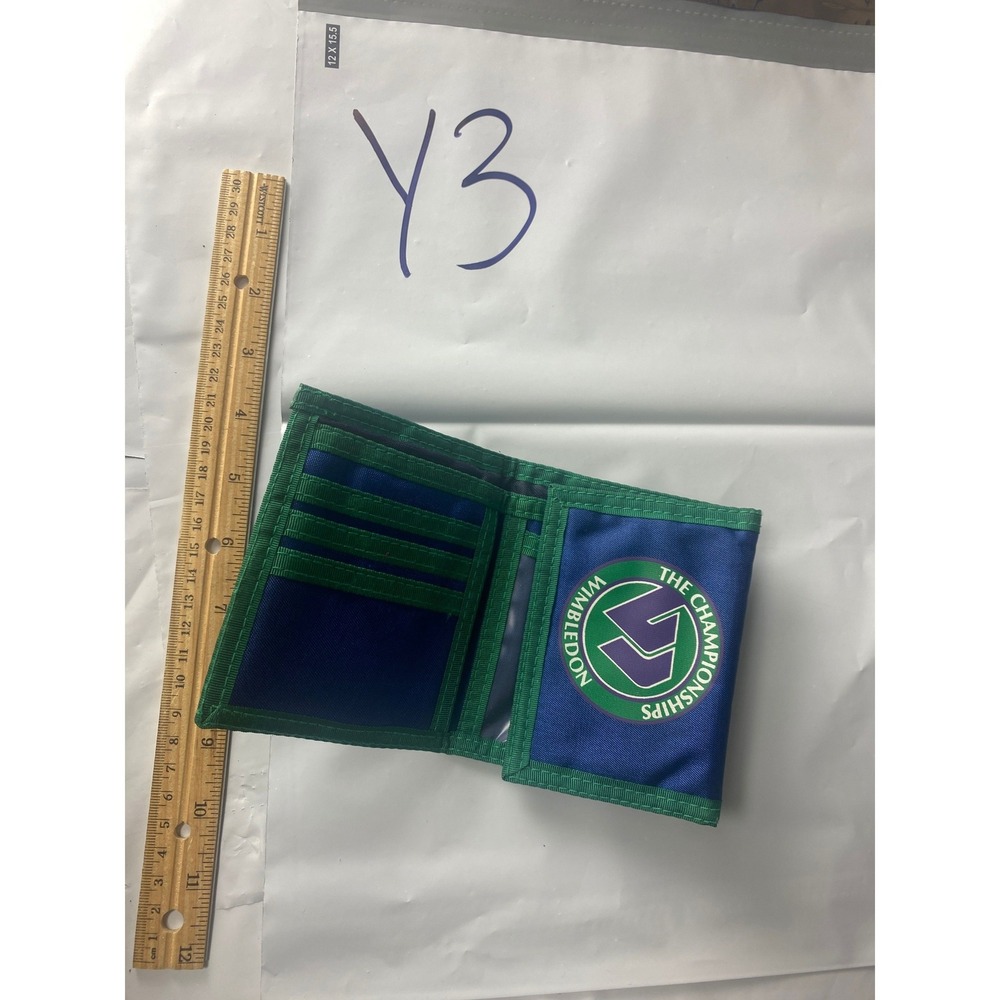 Kids Blue Green Trifold Wallet Boys Girls Velcro Closure Small‎ Pouch